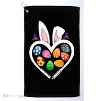 Funny Teacher Bunny Heart Easter Eggs Rabbit Easter Day Golf Towel thumb 0