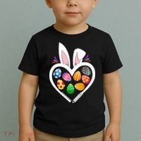Funny Teacher Bunny Heart Easter Eggs Rabbit Easter Day Toddler T-Shirt thumb 2