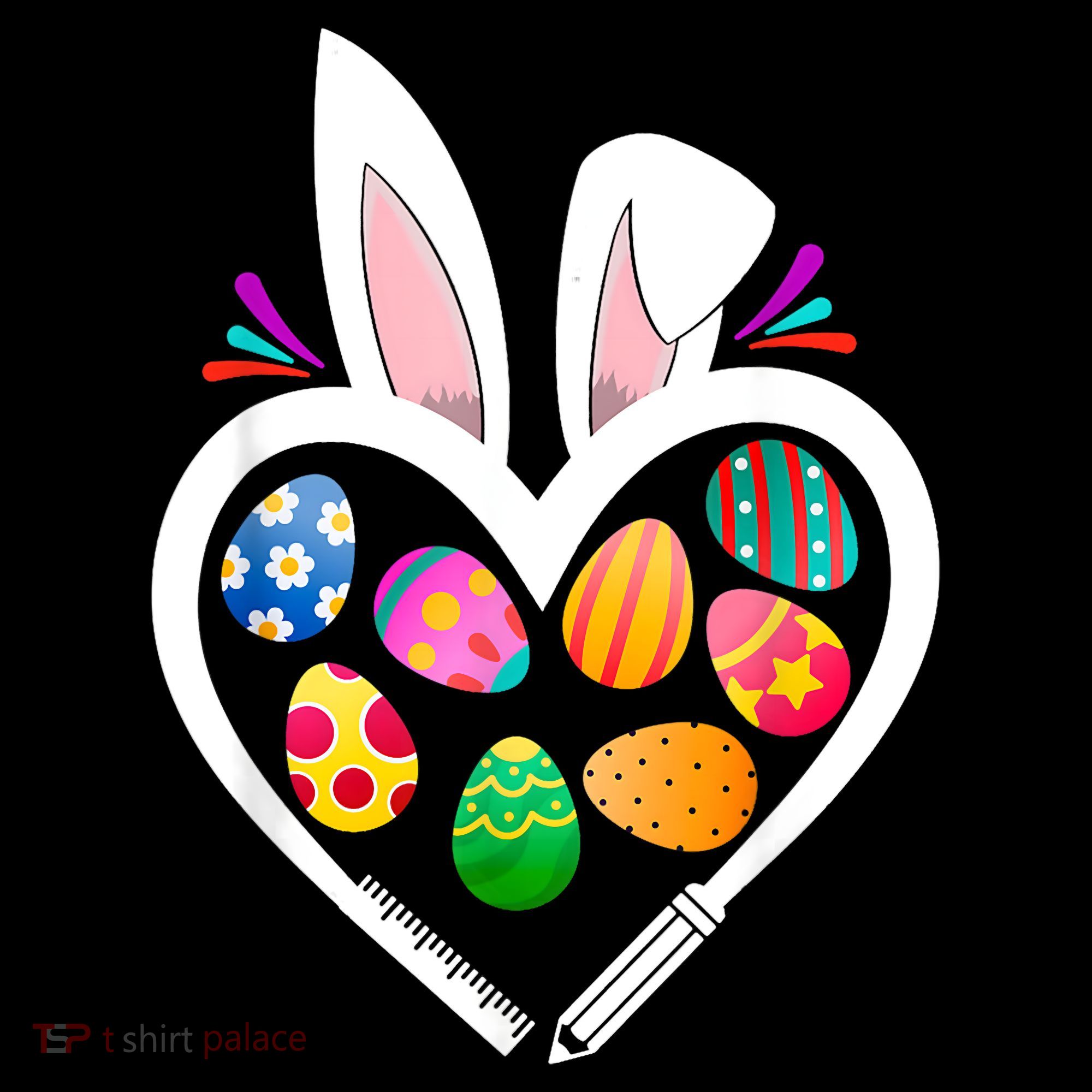 Funny Teacher Bunny Heart Easter Eggs Rabbit Easter Day Kids Sweatshirt