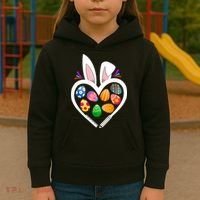 Funny Teacher Bunny Heart Easter Eggs Rabbit Easter Day Kids Hoodie thumb 3