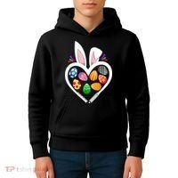 Funny Teacher Bunny Heart Easter Eggs Rabbit Easter Day Kids Hoodie thumb 4