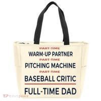 Full Time Baseball Dad Baseball Dad With Balls Ballers Daddy Cool Gift Tote Bag thumb 0