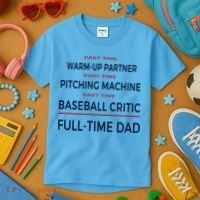 Full Time Baseball Dad Baseball Dad With Balls Ballers Daddy Cool Gift Kids T-Shirt thumb 3