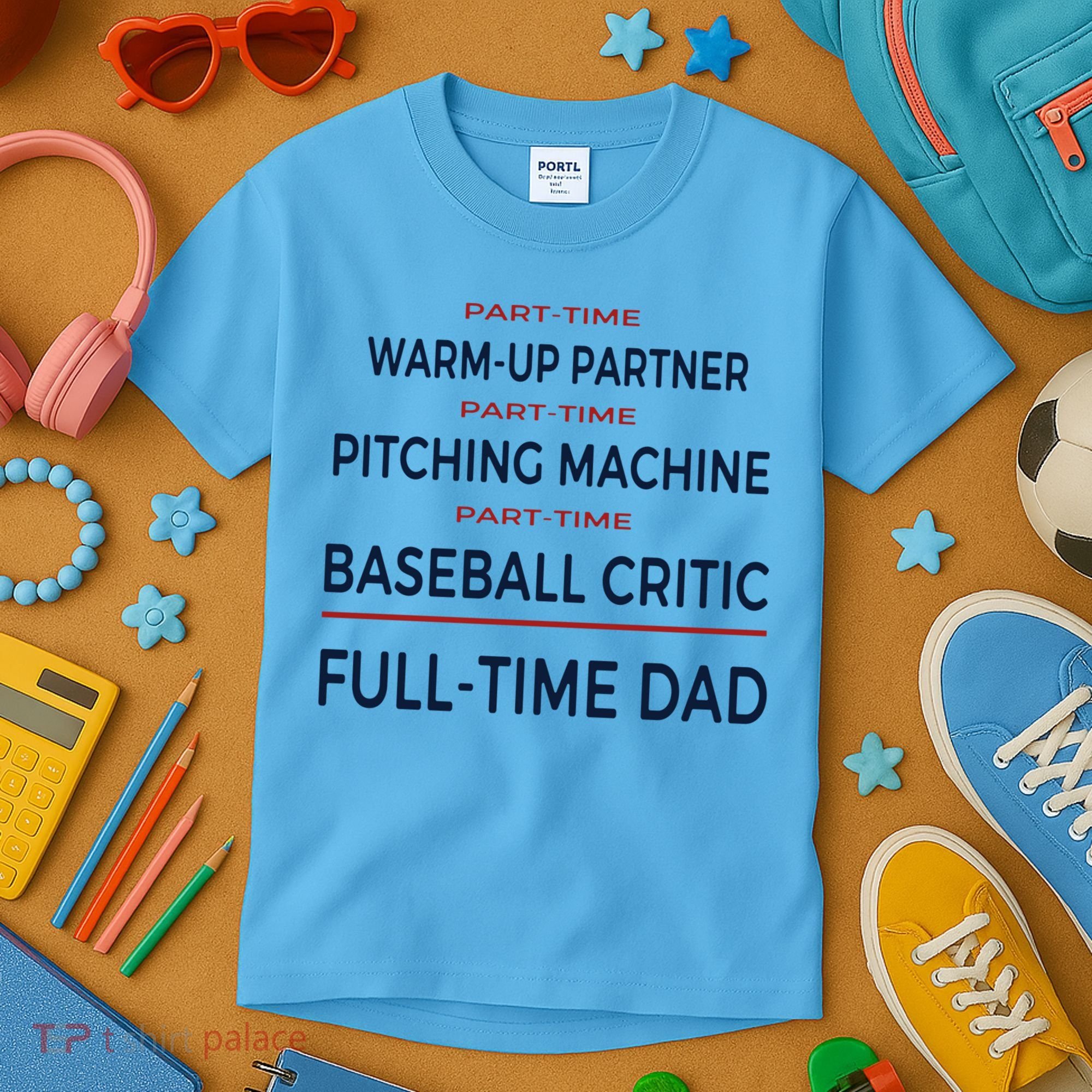 Full Time Baseball Dad Baseball Dad With Balls Ballers Daddy Cool Gift Kids T-Shirt