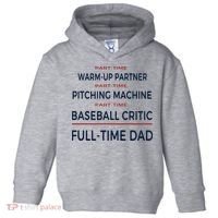 Full Time Baseball Dad Baseball Dad With Balls Ballers Daddy Cool Gift Toddler Hoodie thumb 0