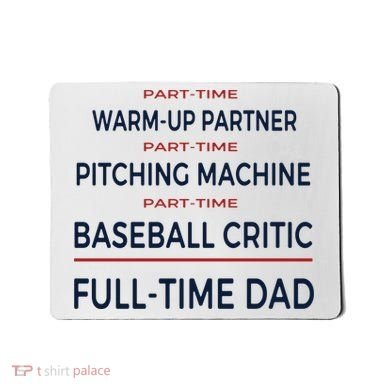 Full Time Baseball Dad Baseball Dad With Balls Ballers Daddy Cool Gift Mousepad