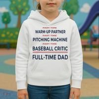 Full Time Baseball Dad Baseball Dad With Balls Ballers Daddy Cool Gift Kids Hoodie thumb 3