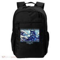 Funny The Blue Wave Is Coming And Its Covered In Cat Hair Harris Walz 2024 Backpack thumb 0