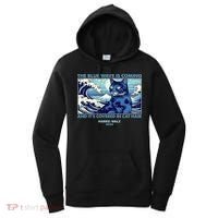Funny The Blue Wave Is Coming And Its Covered In Cat Hair Harris Walz 2024 Women's Hoodie thumb 0