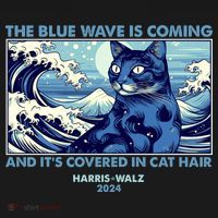 Funny The Blue Wave Is Coming And Its Covered In Cat Hair Harris Walz 2024 Women's Tank Top thumb 5