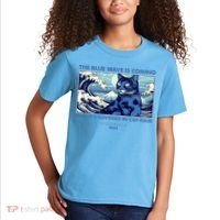 Funny The Blue Wave Is Coming And Its Covered In Cat Hair Harris Walz 2024 Kids T-Shirt thumb 2