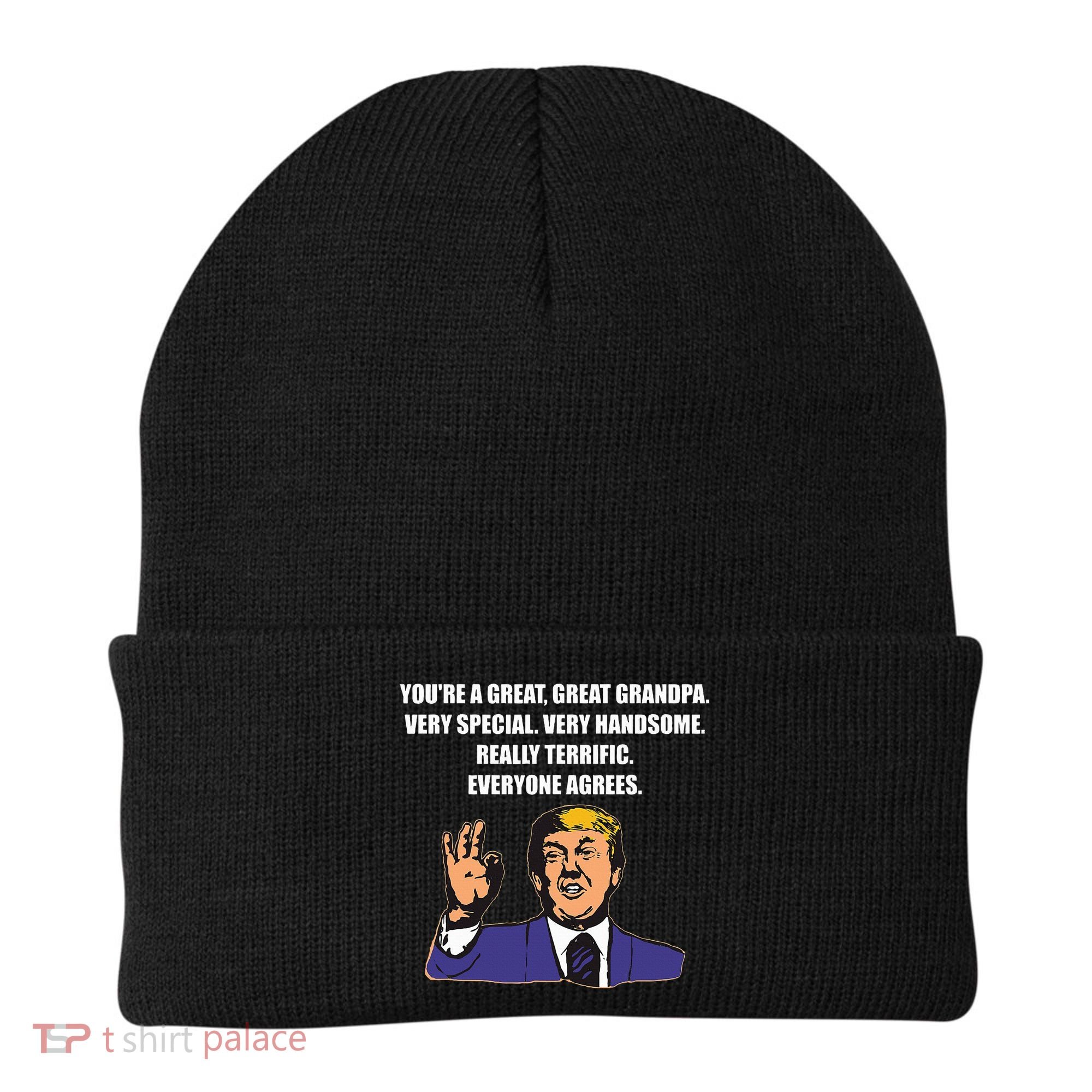Funny Trump Best Grandpa Ever Everyone Agrees Beanie
