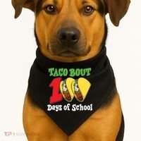 Funny Taco Bout 100 Days Of School USA-Made Doggie Bandana thumb 1