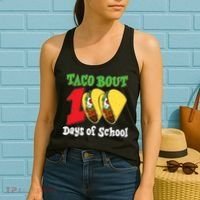 Funny Taco Bout 100 Days Of School Women's Tank Top thumb 2