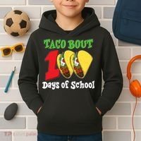 Funny Taco Bout 100 Days Of School Kids Hoodie thumb 2