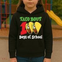 Funny Taco Bout 100 Days Of School Kids Hoodie thumb 3