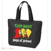 Funny Taco Bout 100 Days Of School Tote Bag thumb 3