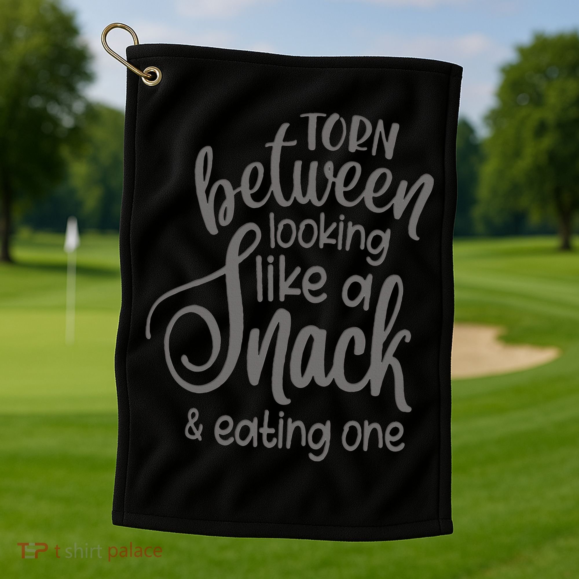 funny Torn Between Looking Like a Snack and Eating One  Golf Towel