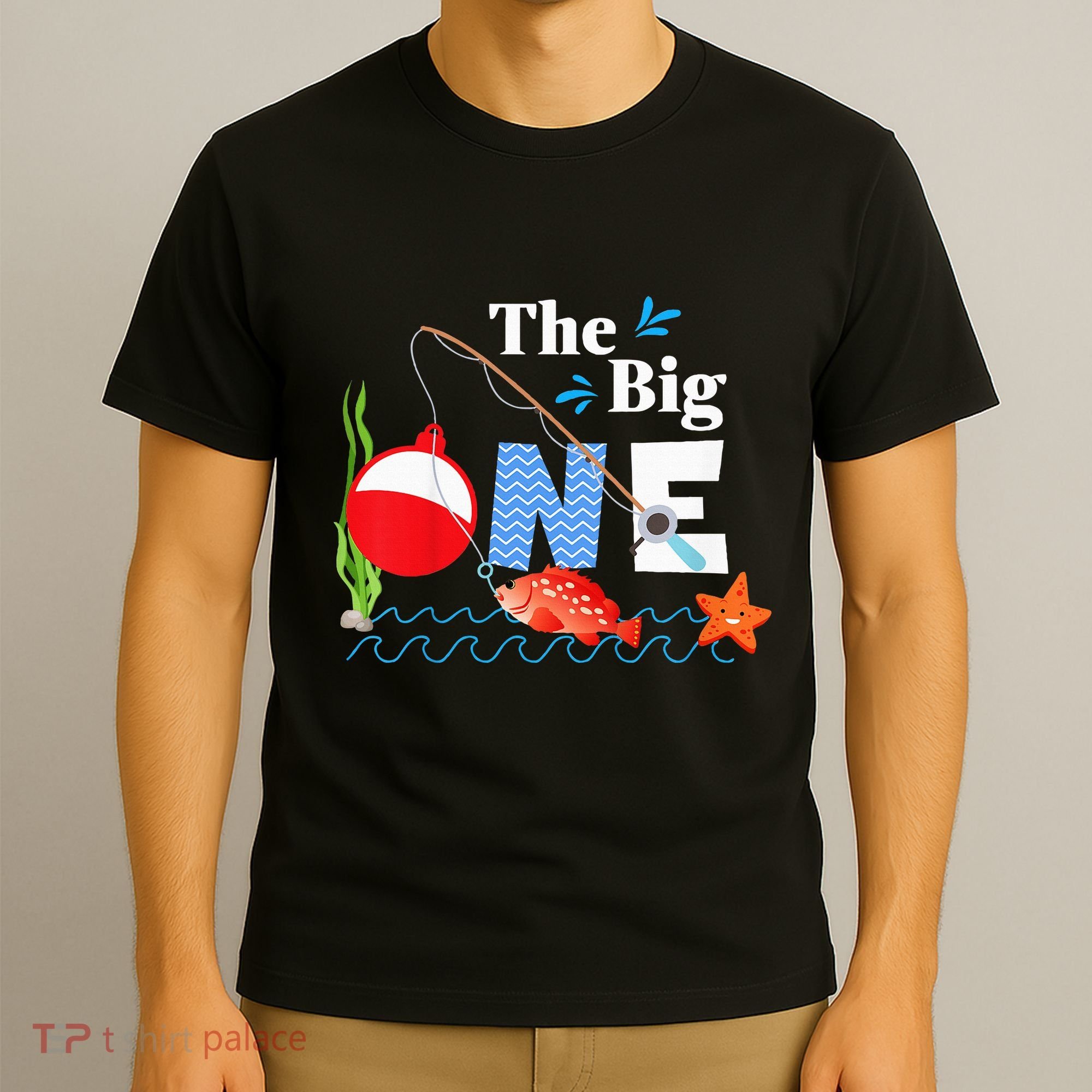 Fishing The Big One Year 1st First Birthday Little Fisherman T-Shirt