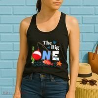 Fishing The Big One Year 1st First Birthday Little Fisherman Women's Tank Top thumb 2