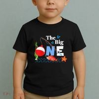 Fishing The Big One Year 1st First Birthday Little Fisherman Toddler T-Shirt thumb 2