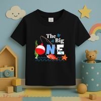 Fishing The Big One Year 1st First Birthday Little Fisherman Toddler T-Shirt thumb 3