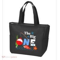 Fishing The Big One Year 1st First Birthday Little Fisherman Tote Bag thumb 3