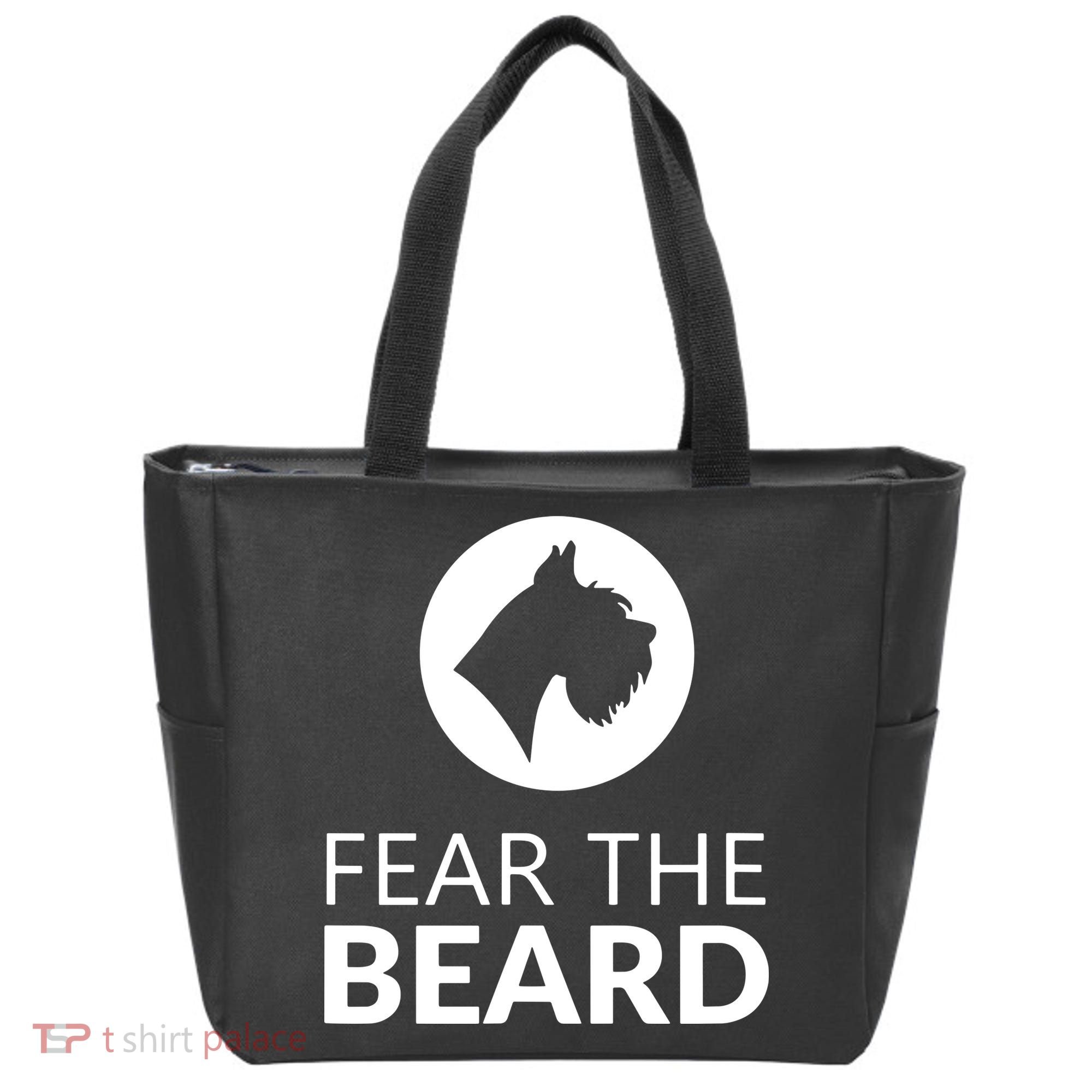 Fear The Beard Funny Schnauzer Lover Tote Bag
