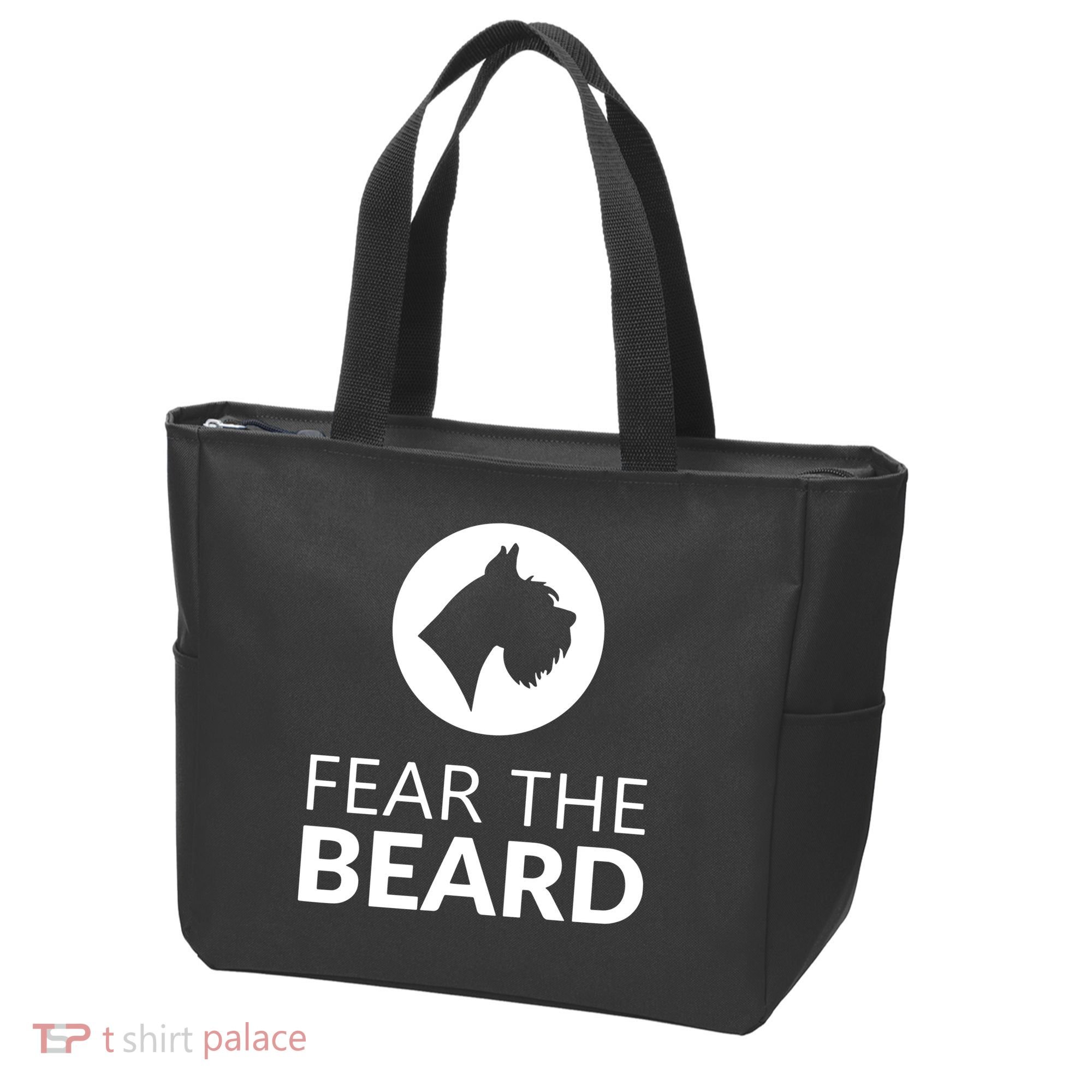 Fear The Beard Funny Schnauzer Lover Tote Bag