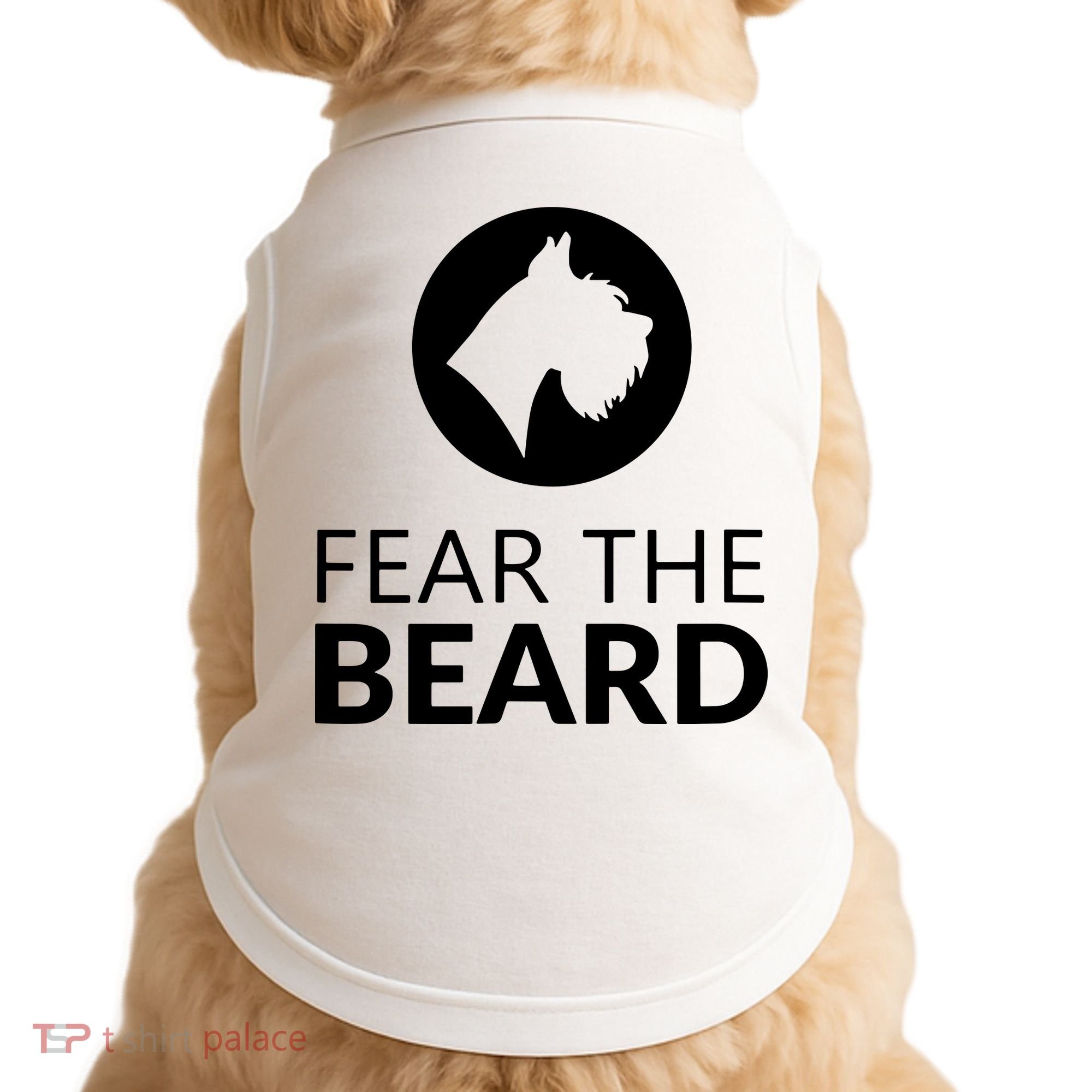 Fear The Beard Funny Schnauzer Lover Doggie Tank