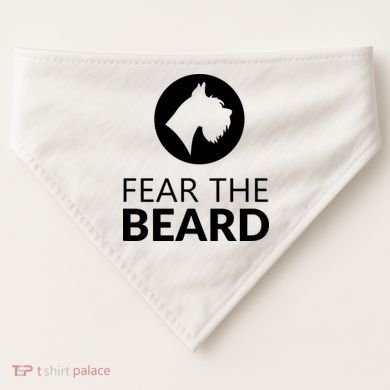 Fear The Beard Funny Schnauzer Lover USA-Made Doggie Bandana