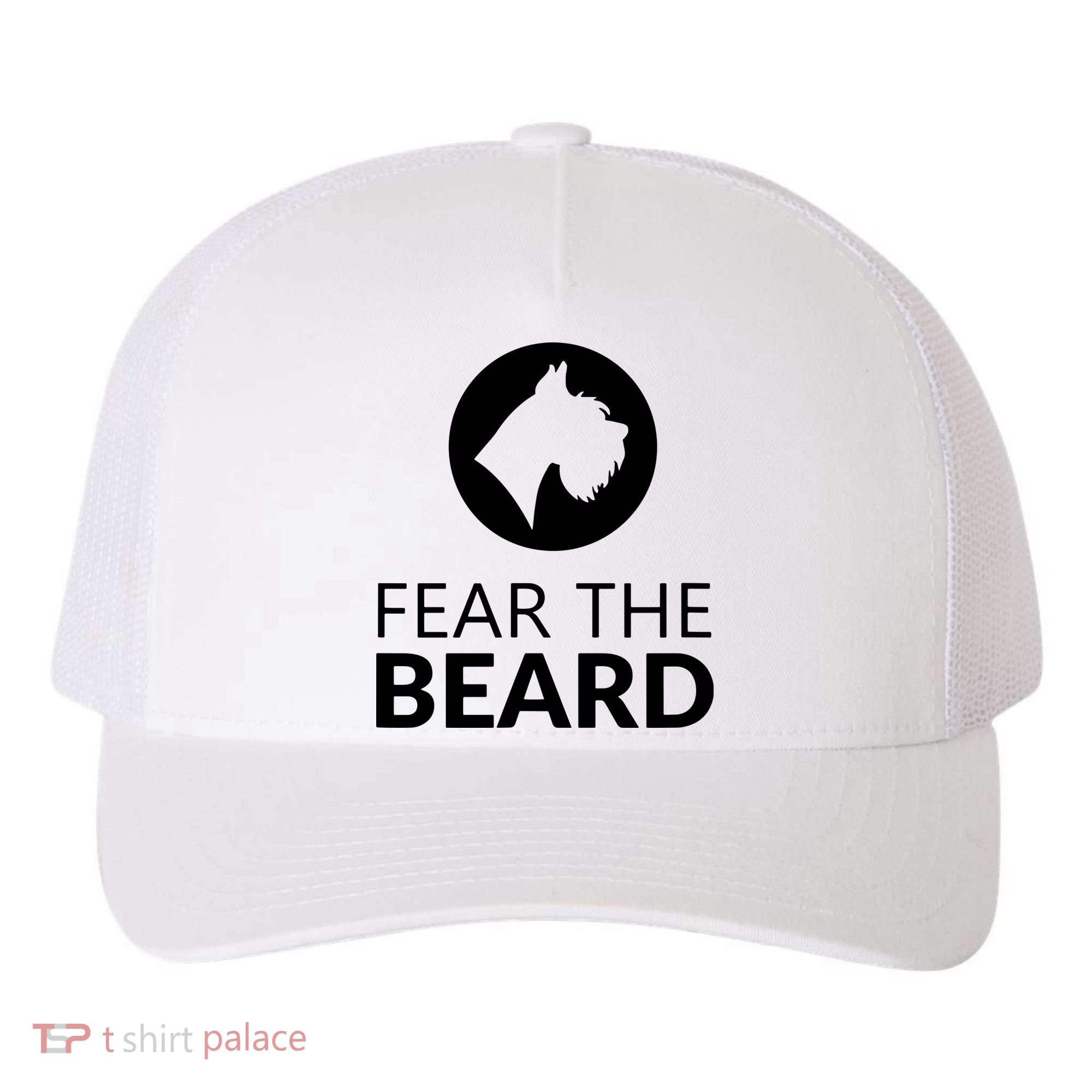 Fear The Beard Funny Schnauzer Lover Yupoong Adult 5-Panel Trucker Hat