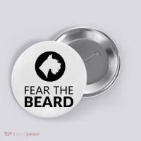 Fear The Beard Funny Schnauzer Lover Button thumb 0