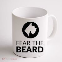 Fear The Beard Funny Schnauzer Lover Coffee Mug thumb 1