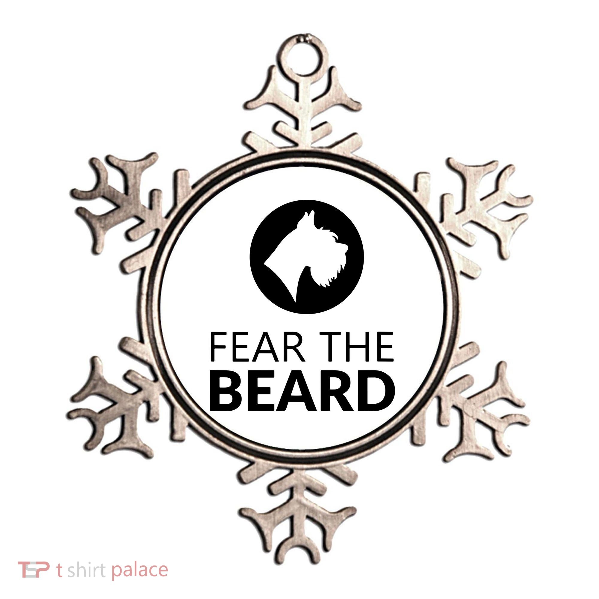 Fear The Beard Funny Schnauzer Lover Ornament