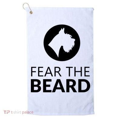 Fear The Beard Funny Schnauzer Lover Golf Towel