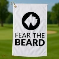 Fear The Beard Funny Schnauzer Lover Golf Towel thumb 1