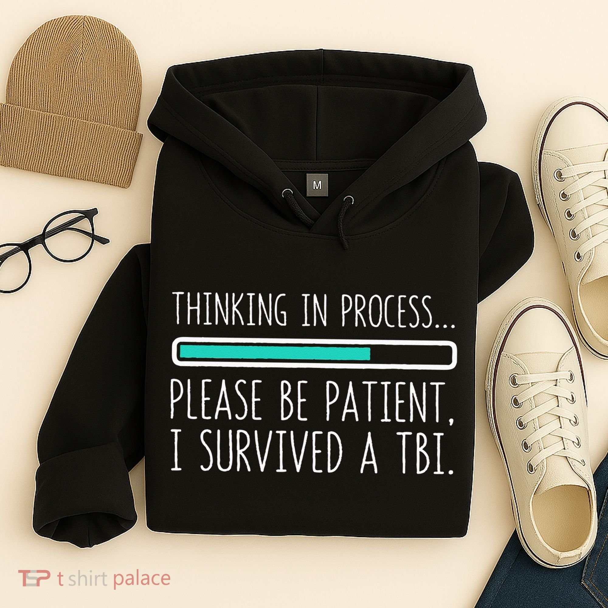 Funny Traumatic Brain Injury Awareness Thinking In Process Hoodie