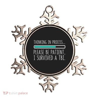 Funny Traumatic Brain Injury Awareness Thinking In Process Ornament