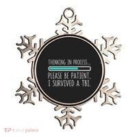 Funny Traumatic Brain Injury Awareness Thinking In Process Ornament thumb 0