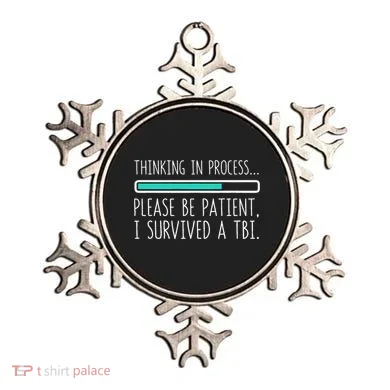 Funny Traumatic Brain Injury Awareness Thinking In Process Ornament