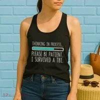 Funny Traumatic Brain Injury Awareness Thinking In Process Women's Tank Top thumb 2