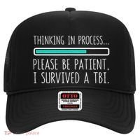 Funny Traumatic Brain Injury Awareness Thinking In Process Hat thumb 0
