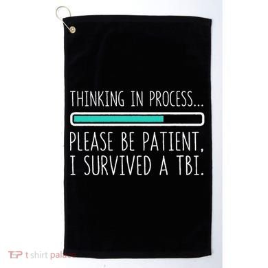 Funny Traumatic Brain Injury Awareness Thinking In Process Golf Towel
