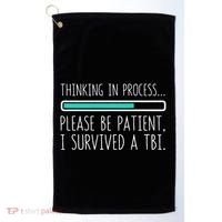 Funny Traumatic Brain Injury Awareness Thinking In Process Golf Towel thumb 0