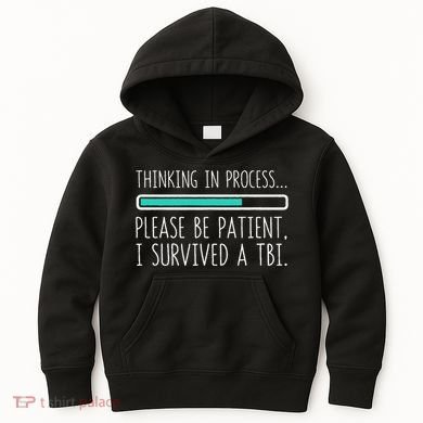 Funny Traumatic Brain Injury Awareness Thinking In Process Kids Hoodie
