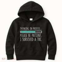 Funny Traumatic Brain Injury Awareness Thinking In Process Kids Hoodie thumb 0