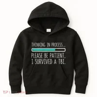 Funny Traumatic Brain Injury Awareness Thinking In Process Kids Hoodie thumb 0