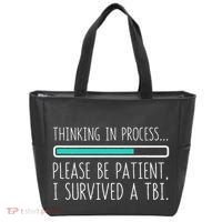 Funny Traumatic Brain Injury Awareness Thinking In Process Tote Bag thumb 0