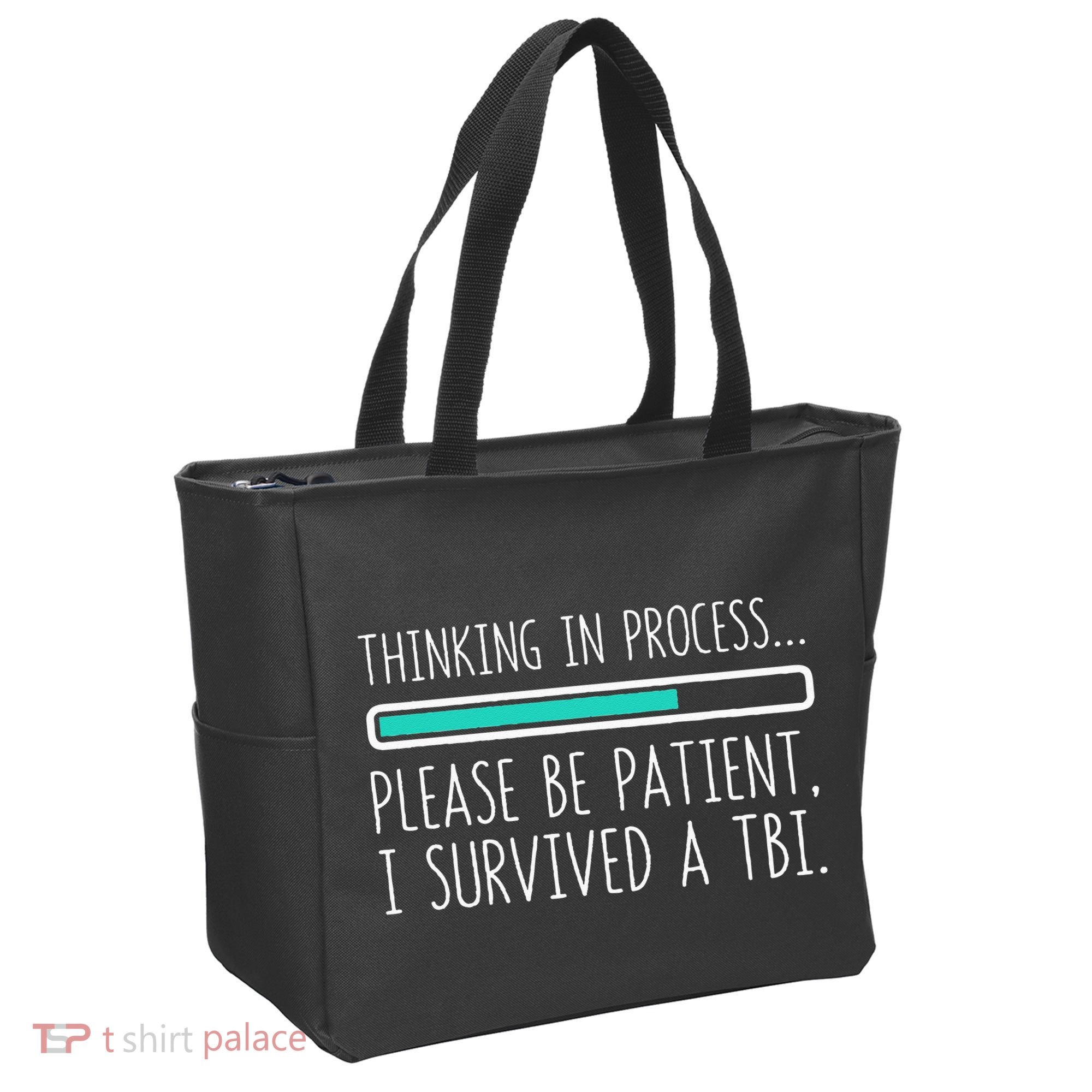 Funny Traumatic Brain Injury Awareness Thinking In Process Tote Bag